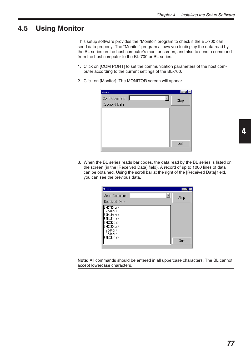 5 using monitor | KEYENCE BL-700 Series User Manual | Page 91 / 162