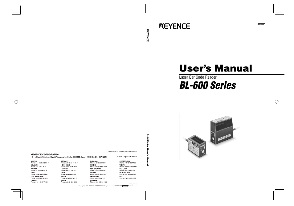 KEYENCE BL-600 Series User Manual | 192 pages