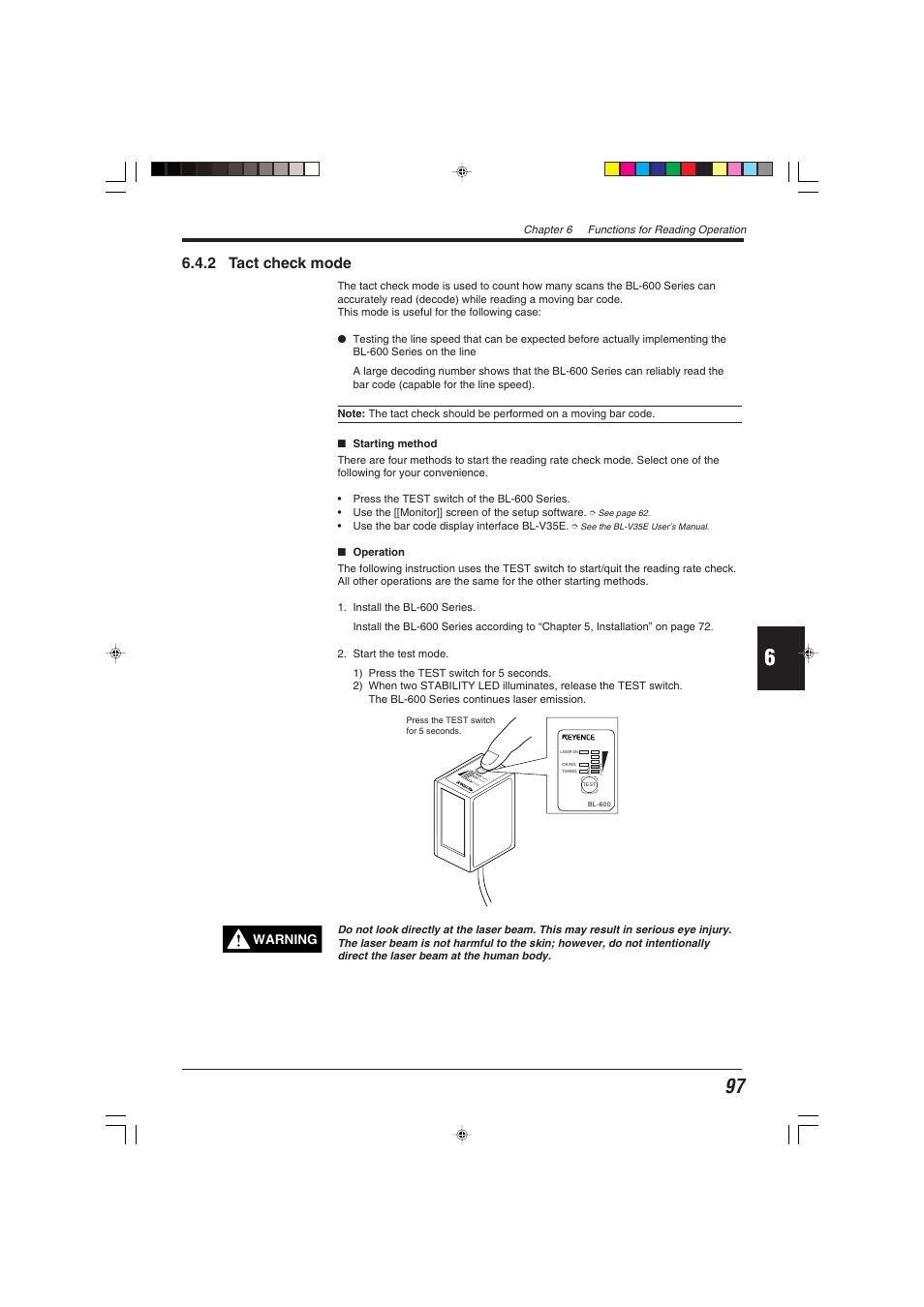 2 tact check mode | KEYENCE BL-600 Series User Manual | Page 107 / 192