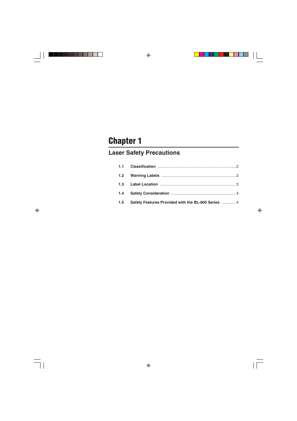 Chapter 1, Laser safety precautions | KEYENCE BL-600 Series User Manual | Page 11 / 192
