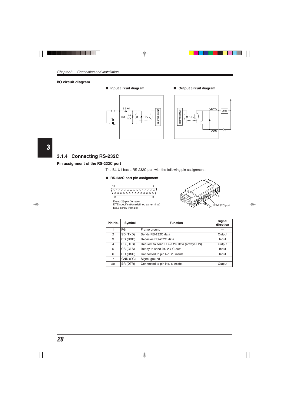4 connecting rs-232c | KEYENCE BL-600 Series User Manual | Page 30 / 192
