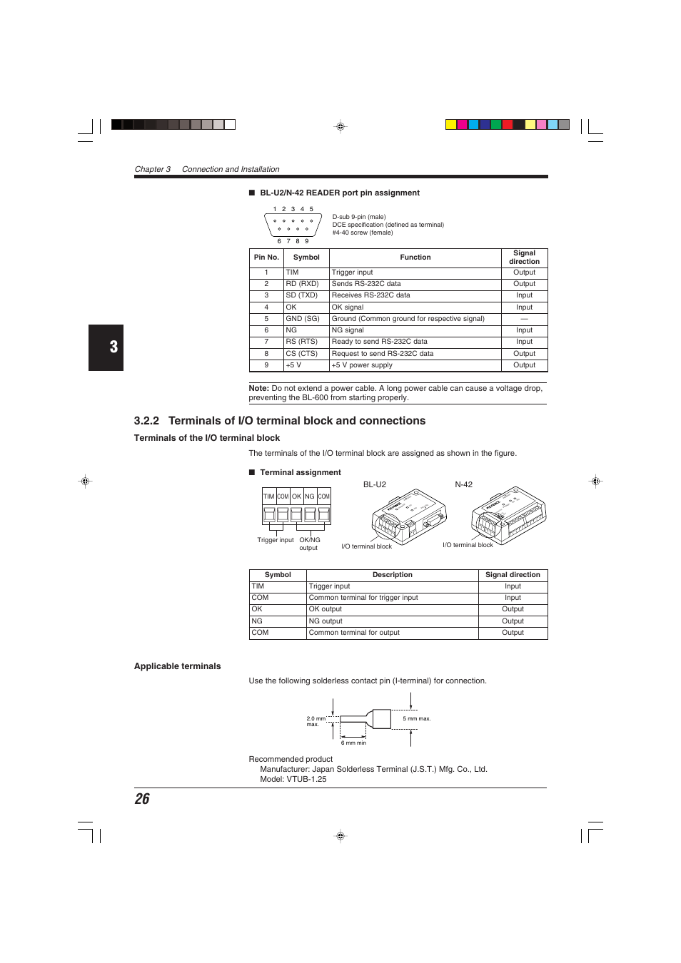 2 terminals of i/o terminal block and connections | KEYENCE BL-600 Series User Manual | Page 36 / 192