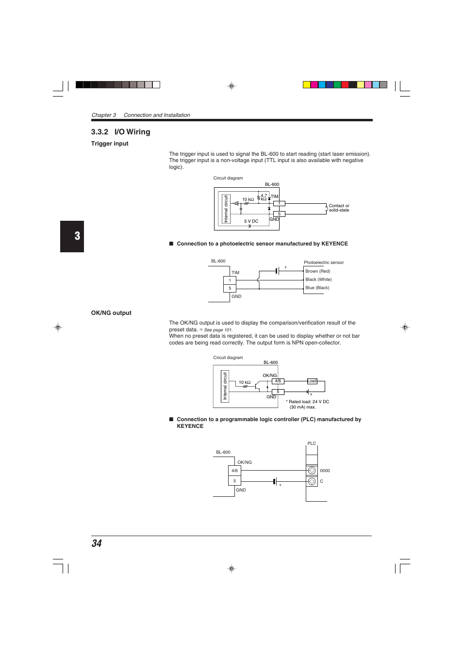 2 i/o wiring | KEYENCE BL-600 Series User Manual | Page 44 / 192