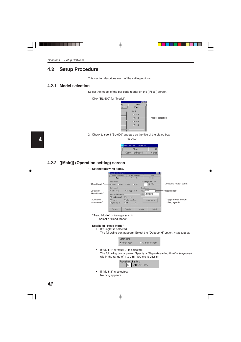 2 setup procedure | KEYENCE BL-600 Series User Manual | Page 52 / 192