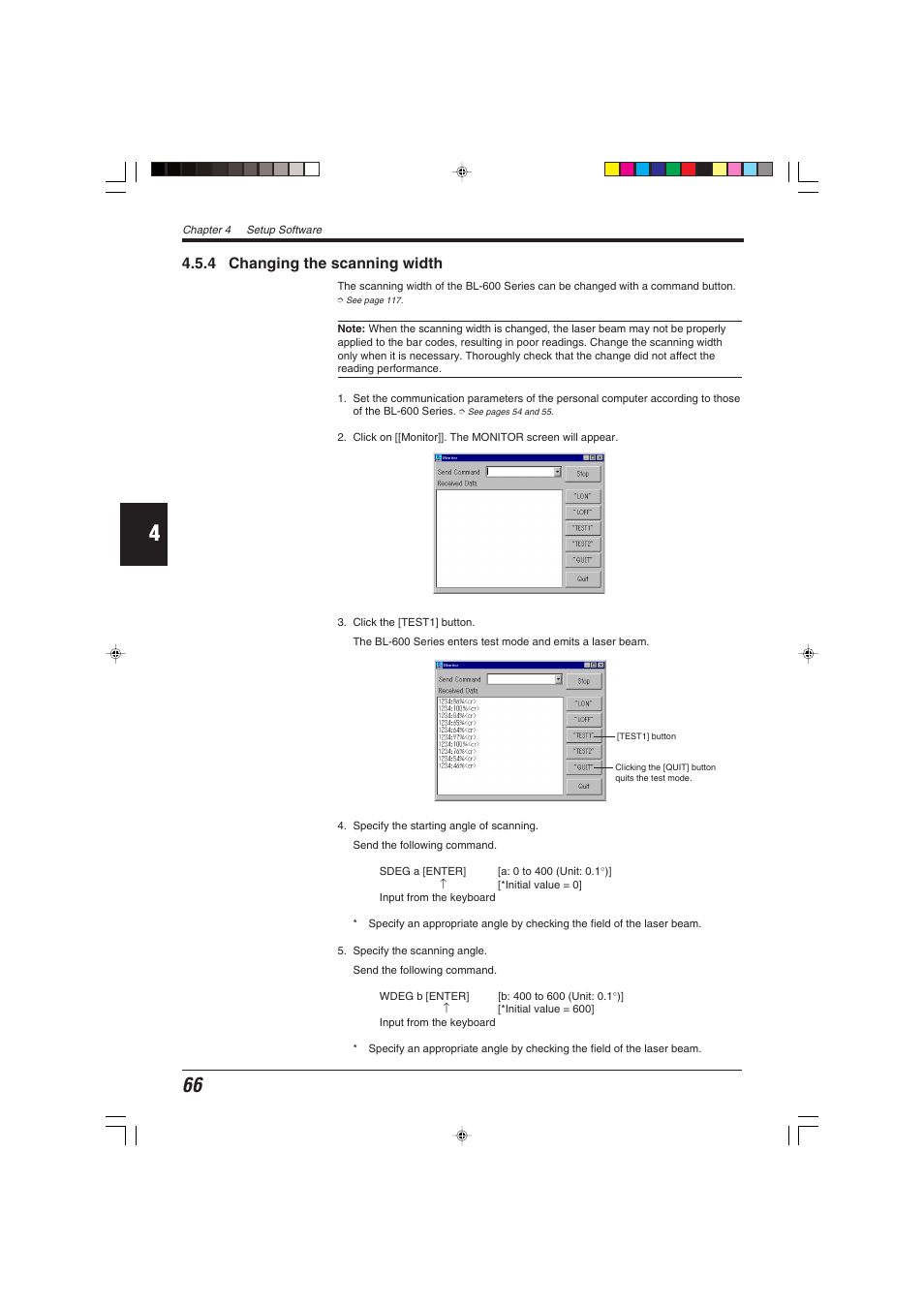 4 changing the scanning width | KEYENCE BL-600 Series User Manual | Page 76 / 192