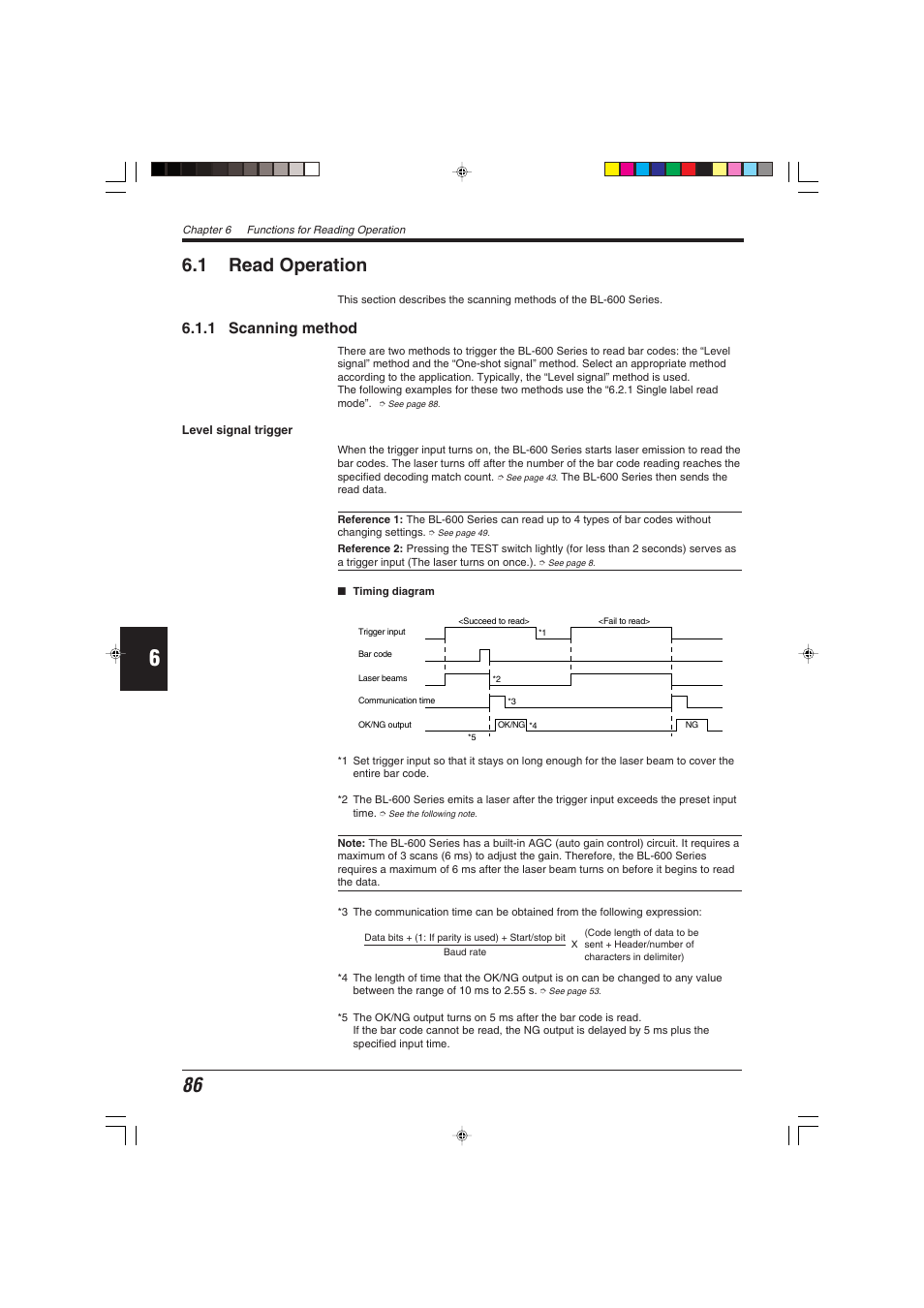 1 read operation, 1 scanning method | KEYENCE BL-600 Series User Manual | Page 96 / 192