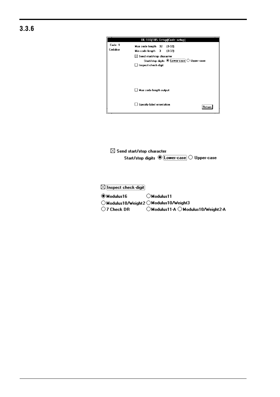 6 codabar setup, 3 setup software operating procedure | KEYENCE BL-180 User Manual | Page 43 / 109