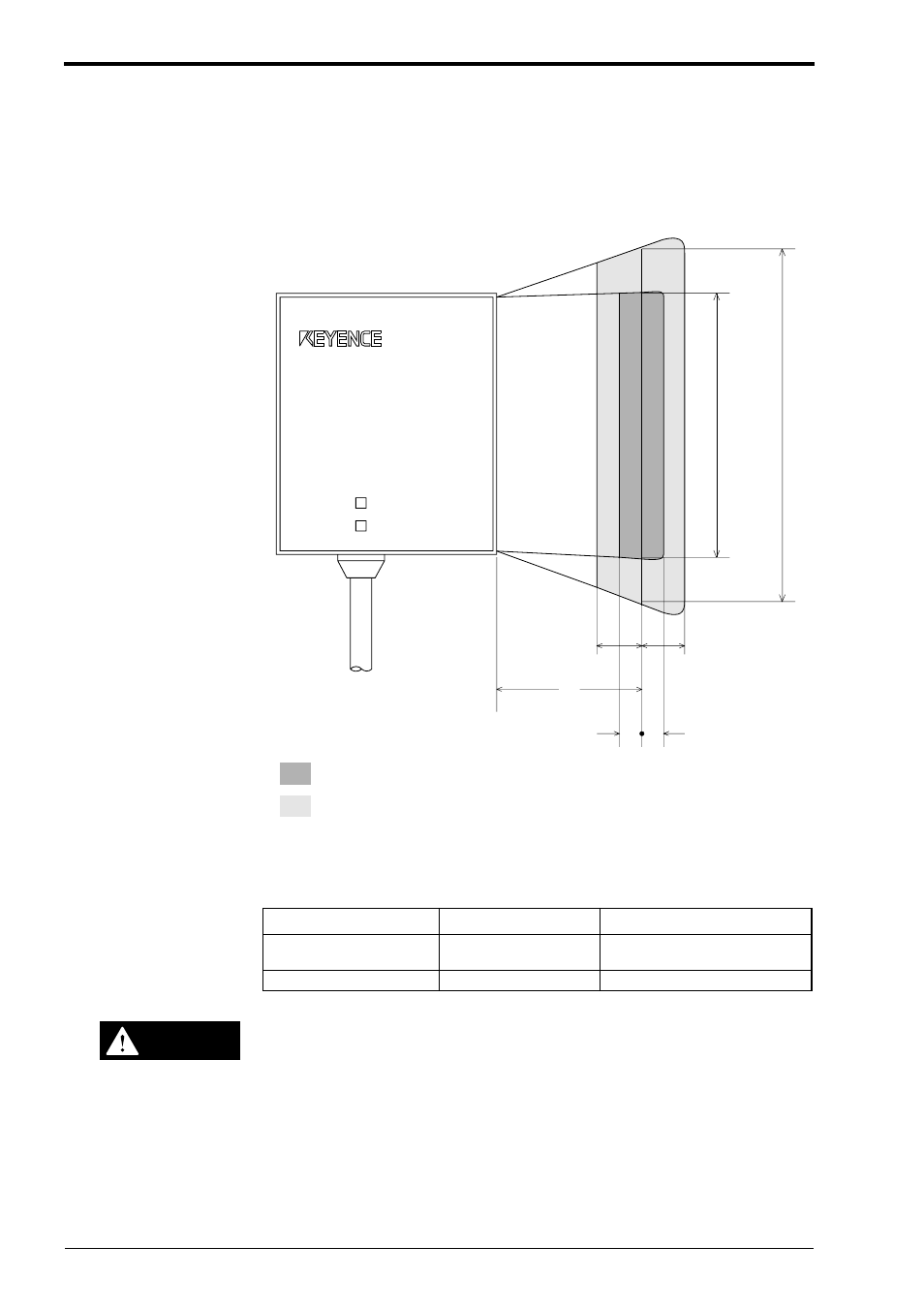 A.2 reading range characteristics (typical), Caution | KEYENCE BL-180 User Manual | Page 71 / 109