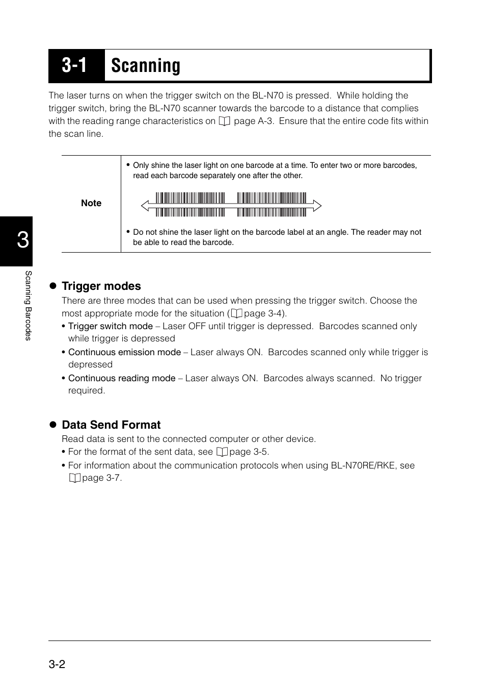 1 scanning, Scanning -2, Scanning | KEYENCE BL-N70 Series User Manual | Page 22 / 72