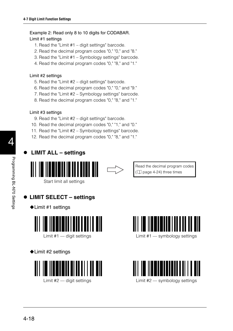 Z limit all – settings, Z limit select – settings | KEYENCE BL-N70 Series User Manual | Page 46 / 72