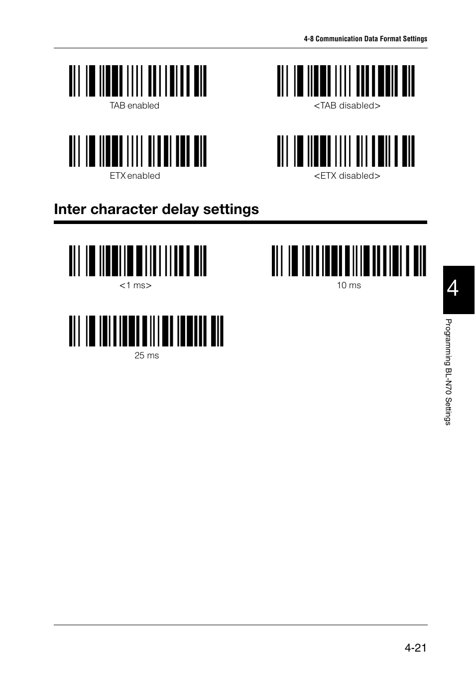 Inter character delay settings, Inter character delay settings -21 | KEYENCE BL-N70 Series User Manual | Page 49 / 72