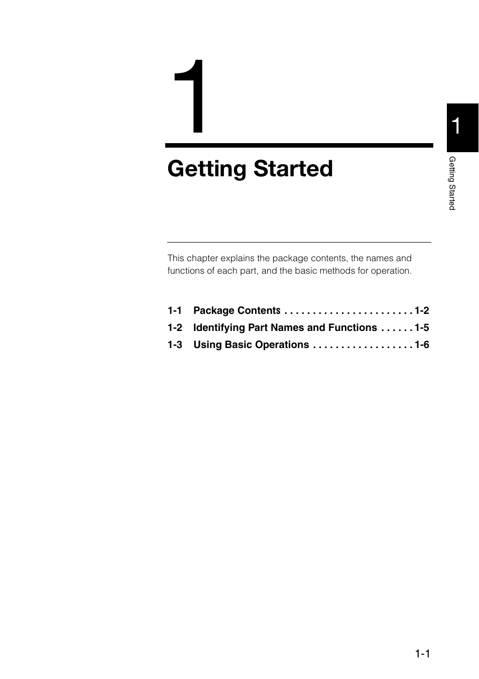 1 getting started, Chapter 1 getting started, Getting started | KEYENCE BL-N70 Series User Manual | Page 9 / 72