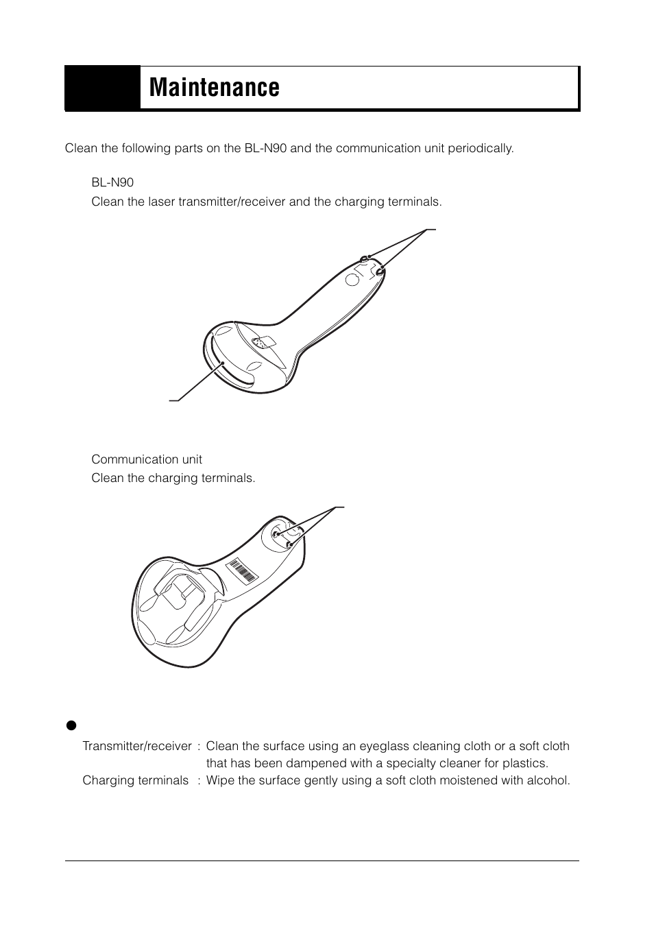 Maintenance | KEYENCE BL-N90 Series User Manual | Page 10 / 110