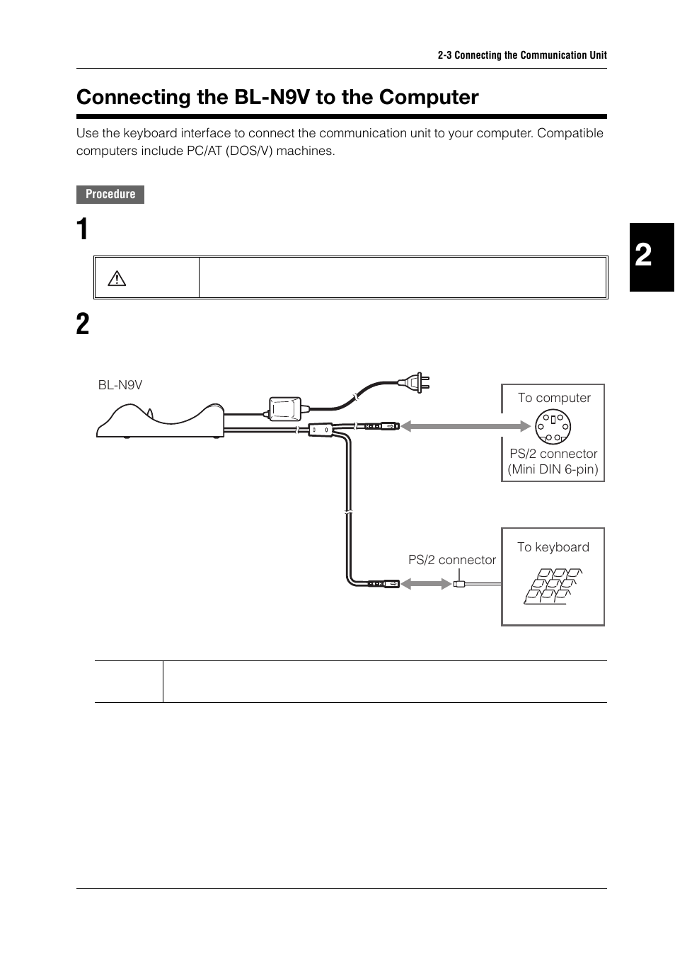 Connecting the bl-n9v to the computer, Connecting the bl-n9v to the computer -7 | KEYENCE BL-N90 Series User Manual | Page 27 / 110