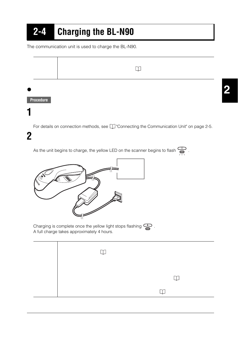 4 charging the bl-n90, Charging the bl-n90 -11, Charging the bl-n90 | KEYENCE BL-N90 Series User Manual | Page 31 / 110