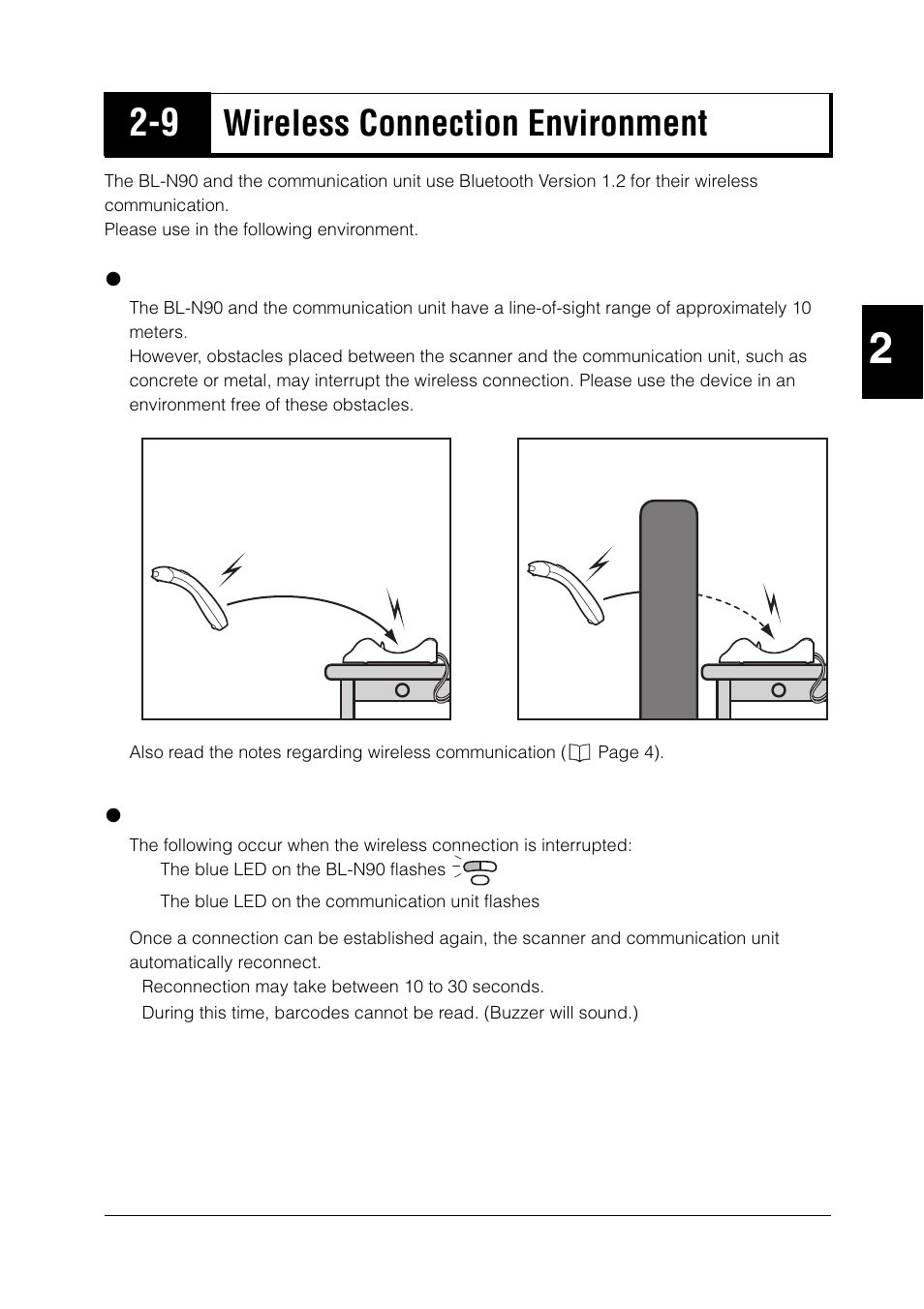 9 wireless connection environment, Wireless connection environment -19, Good | Wireless connection environment, Obstacle | KEYENCE BL-N90 Series User Manual | Page 39 / 110