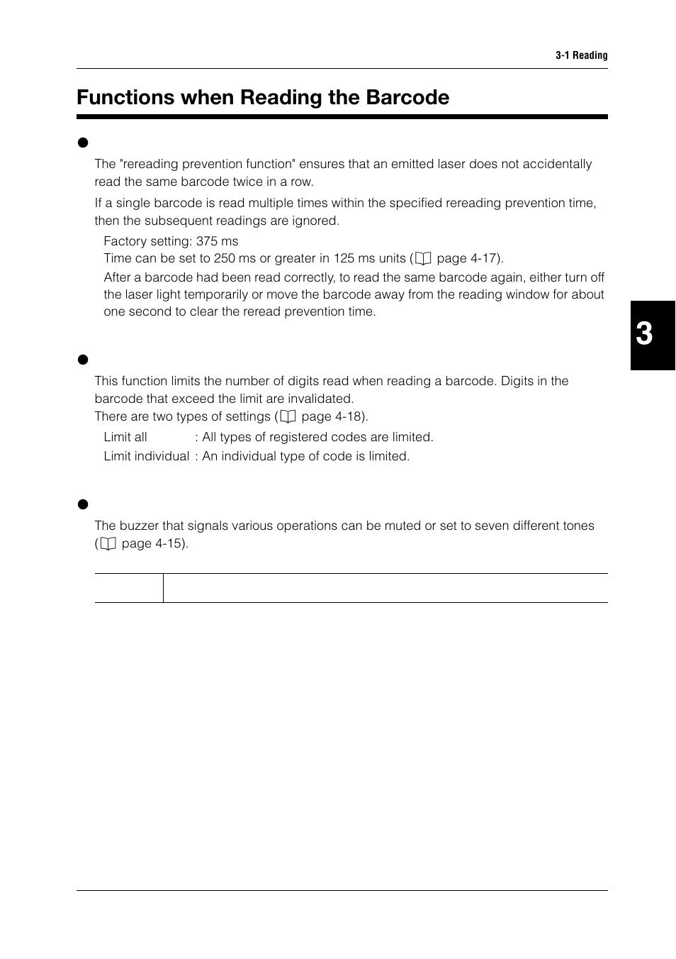 Functions when reading the barcode, Functions when reading the barcode -3 | KEYENCE BL-N90 Series User Manual | Page 43 / 110