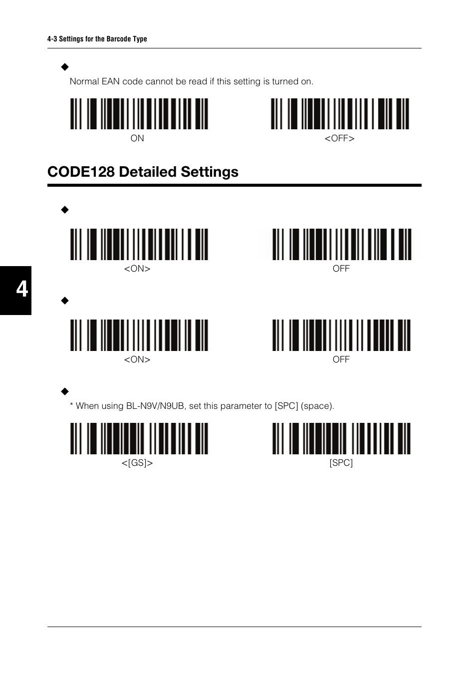 Code128 detailed settings, Code128 detailed settings -8 | KEYENCE BL-N90 Series User Manual | Page 62 / 110