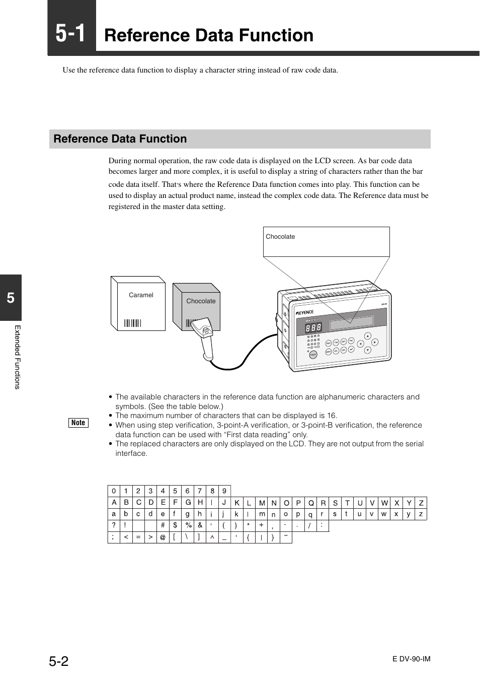 1 reference data function, Reference data function, Reference data function -2 | KEYENCE DV-90 User Manual | Page 100 / 262