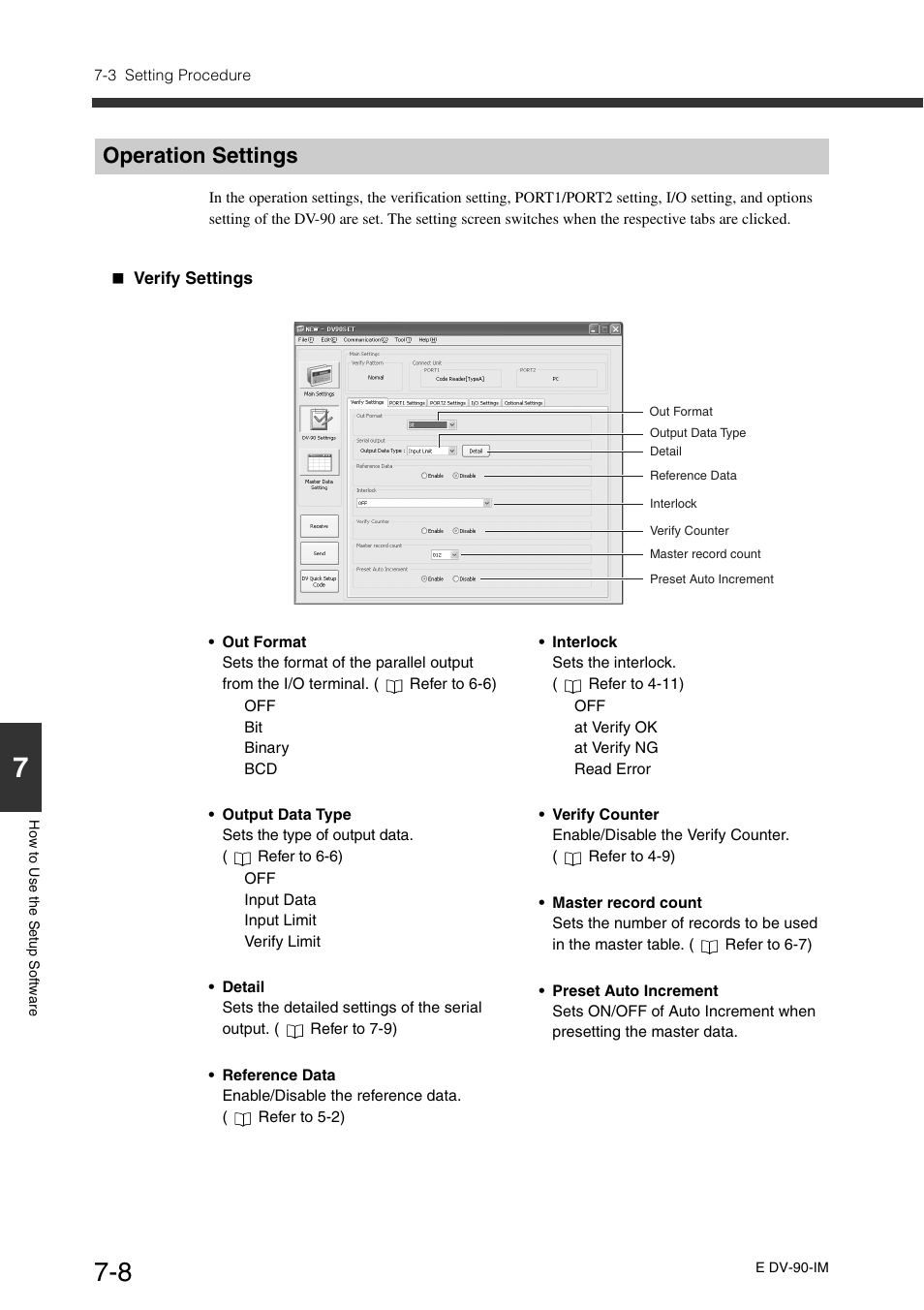 Operation settings, Operation settings -8 | KEYENCE DV-90 User Manual | Page 146 / 262