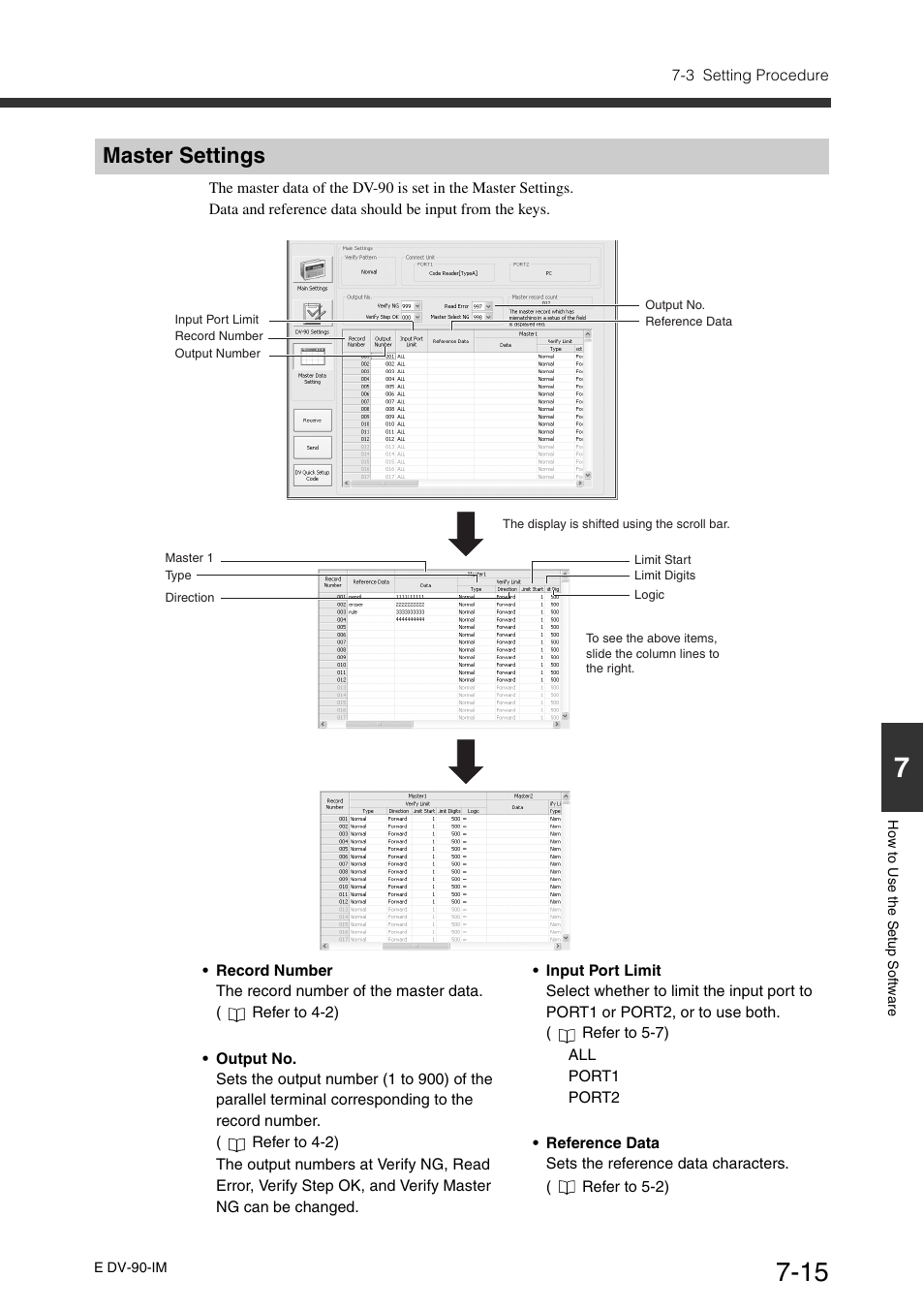 Master settings, Master settings -15 | KEYENCE DV-90 User Manual | Page 153 / 262