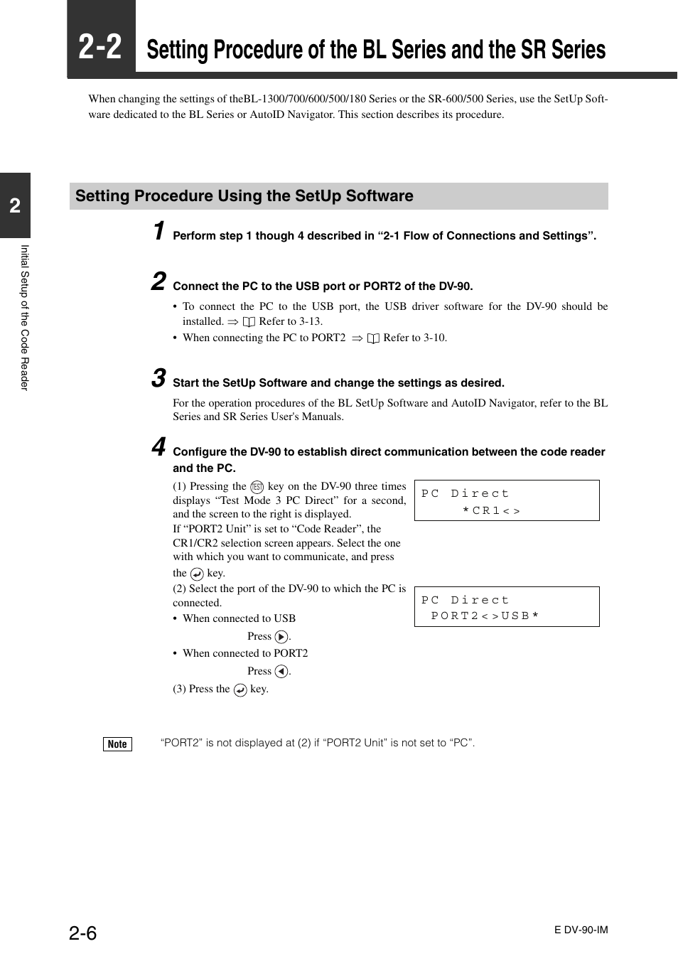 Setting procedure using the setup software | KEYENCE DV-90 User Manual | Page 30 / 262