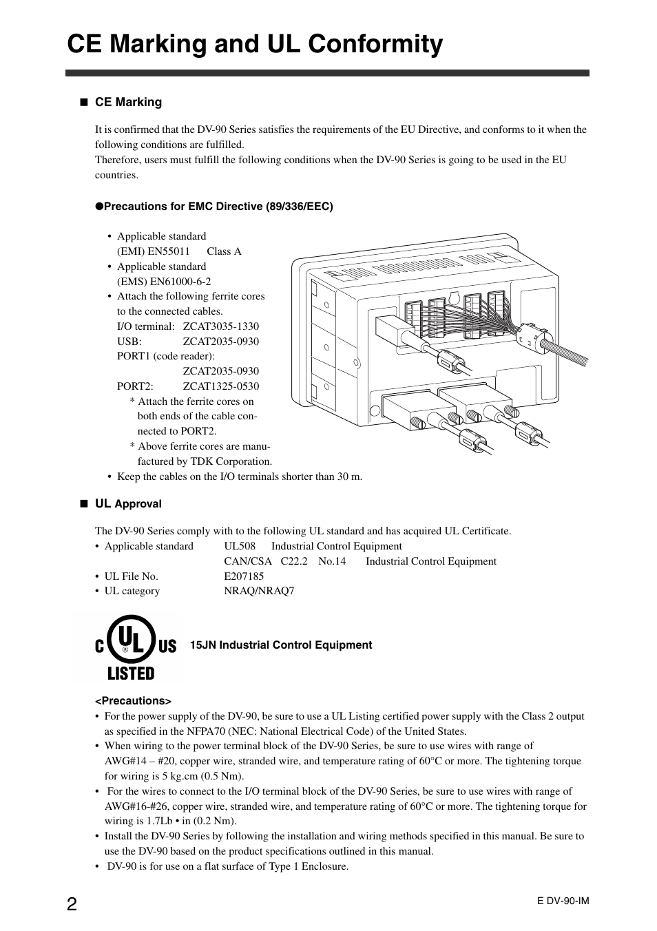 Ce marking and ul conformity | KEYENCE DV-90 User Manual | Page 4 / 262