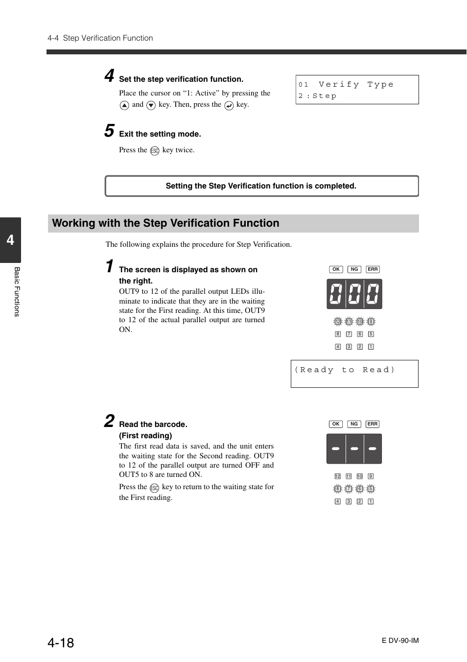 Working with the step verification function, Working with the step verification function -18 | KEYENCE DV-90 User Manual | Page 78 / 262