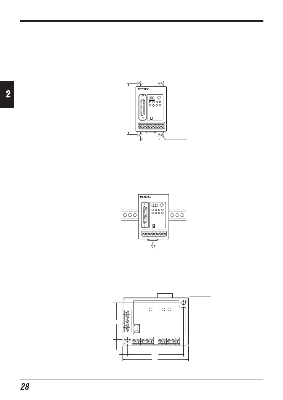 2 mounting n-400, 3 mounting n-48, Direct mounting | Din-rail mounting, Chapter 2 installation procedure | KEYENCE N-400 User Manual | Page 36 / 150