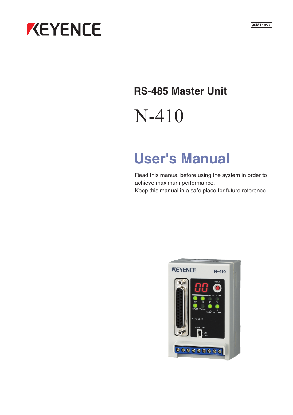 KEYENCE N-410 User Manual | 160 pages