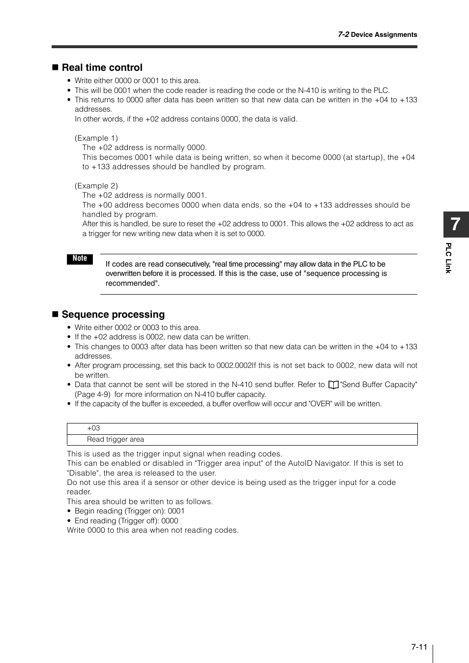 Real time control, Sequence processing | KEYENCE N-410 User Manual | Page 127 / 160