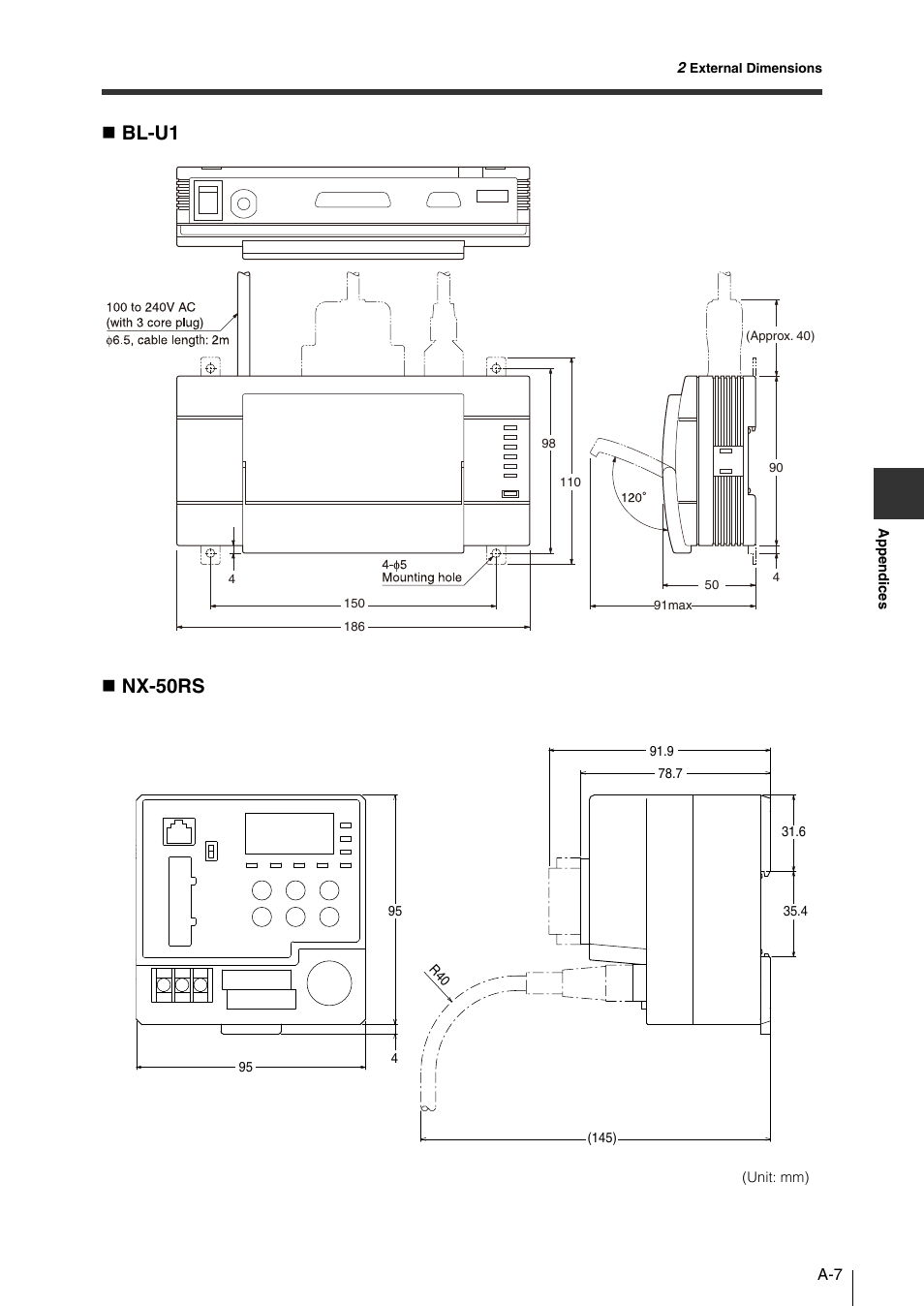Bl-u1  nx-50rs | KEYENCE N-410 User Manual | Page 143 / 160