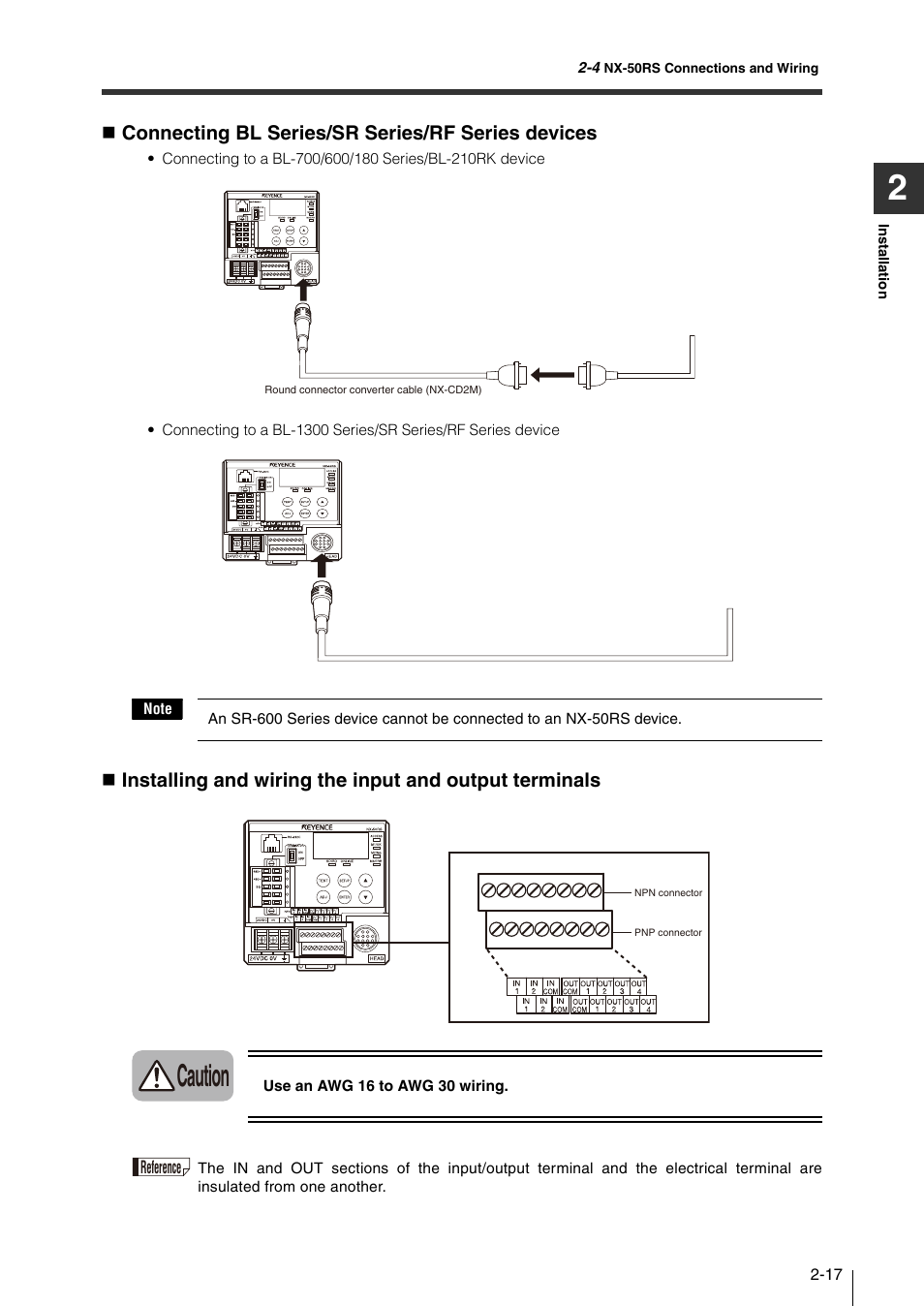 Caution | KEYENCE N-410 User Manual | Page 39 / 160