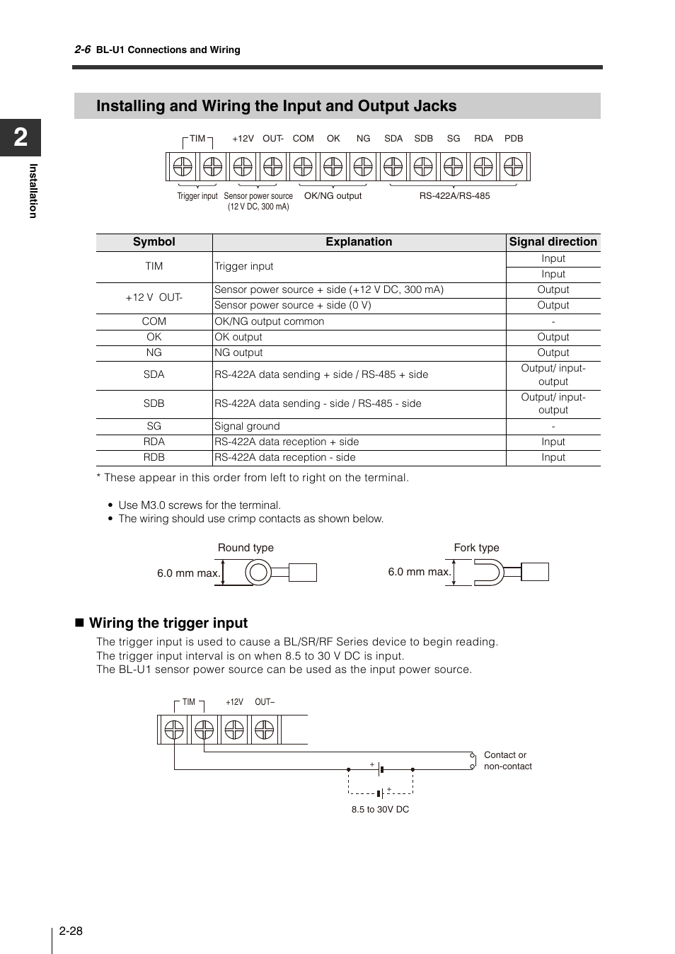 Installing and wiring the input and output jacks, Wiring the trigger input | KEYENCE N-410 User Manual | Page 50 / 160