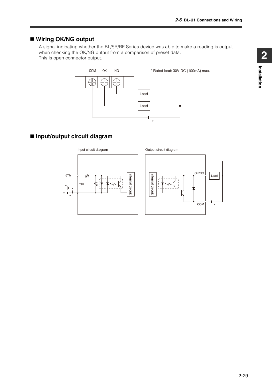 Wiring ok/ng output, Input/output circuit diagram | KEYENCE N-410 User Manual | Page 51 / 160