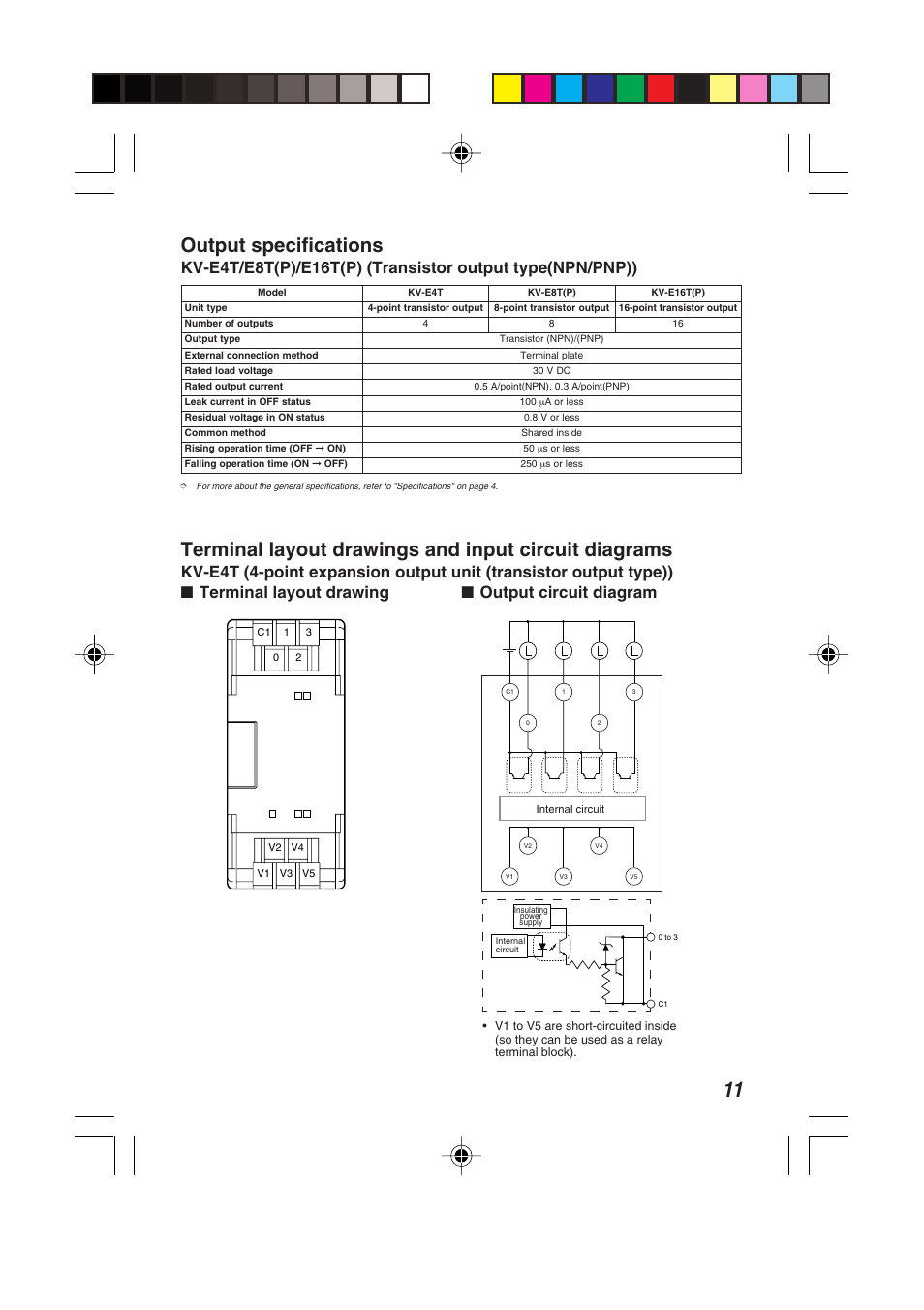 11 output specifications | KEYENCE KV Series User Manual | Page 13 / 26