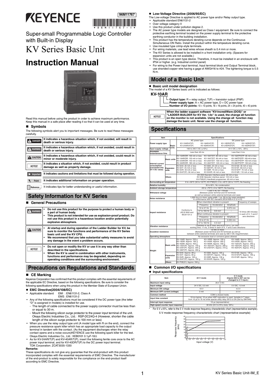 KEYENCE KV Series User Manual | 6 pages