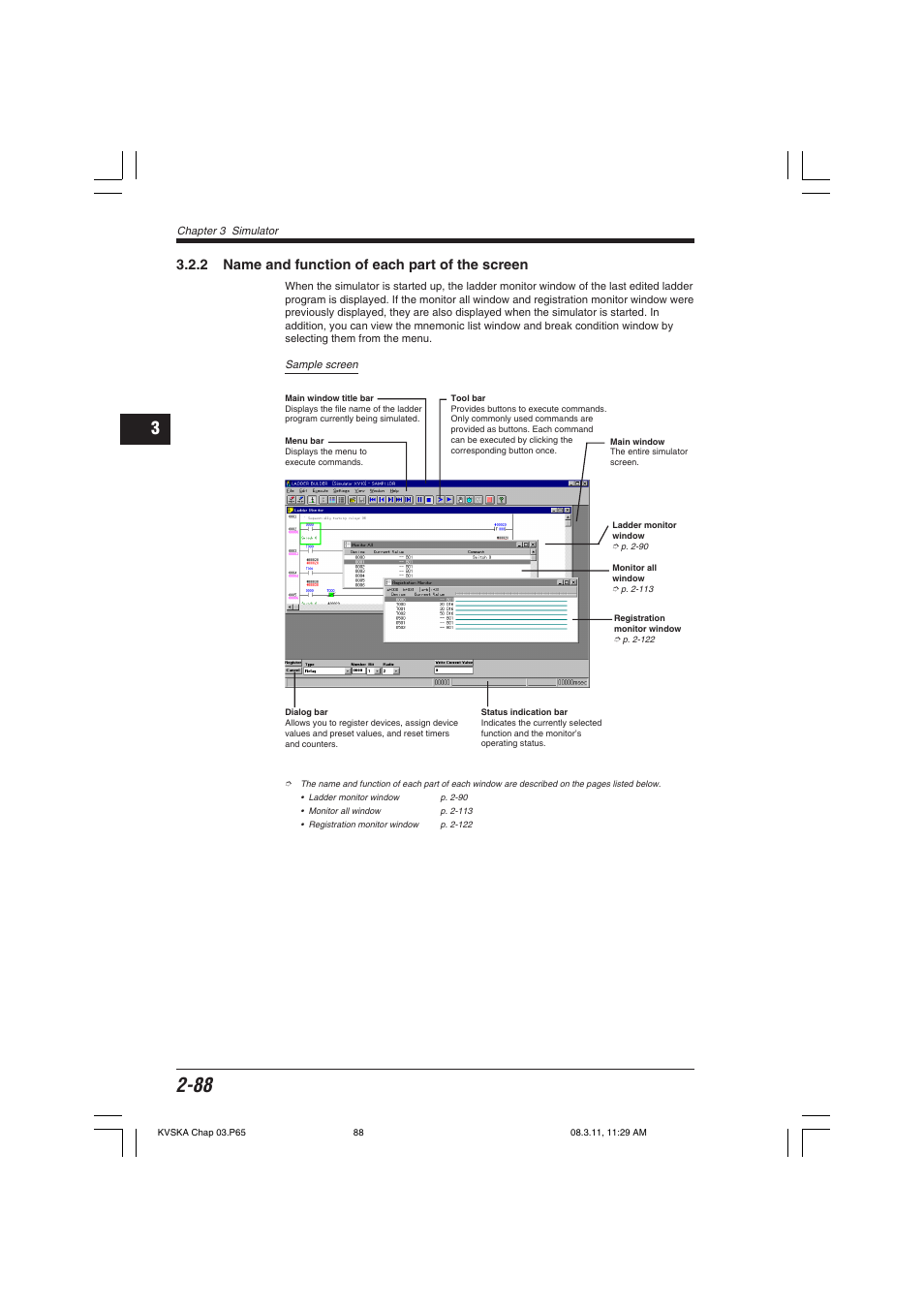 2 name and function of each part of the screen | KEYENCE KV Series User Manual | Page 112 / 240