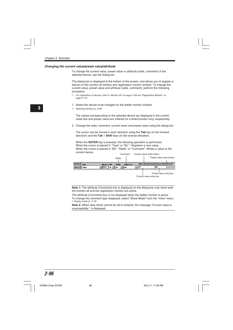 Changing the current value/preset value/attribute | KEYENCE KV Series User Manual | Page 120 / 240