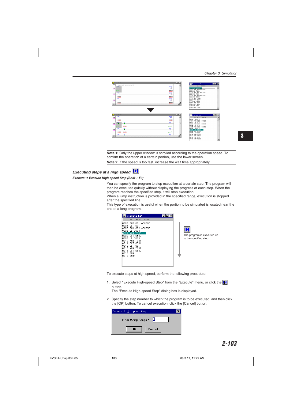 Executing steps at a high speed | KEYENCE KV Series User Manual | Page 127 / 240