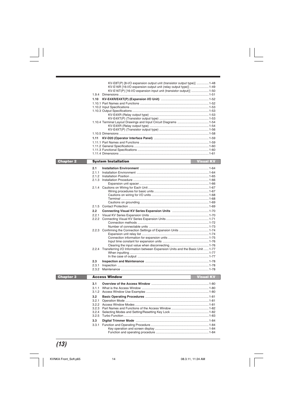 KEYENCE KV Series User Manual | Page 14 / 240