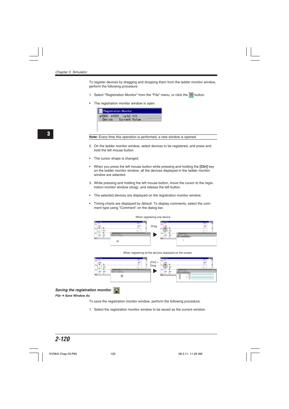 Saving the registration monitor | KEYENCE KV Series User Manual | Page 144 / 240