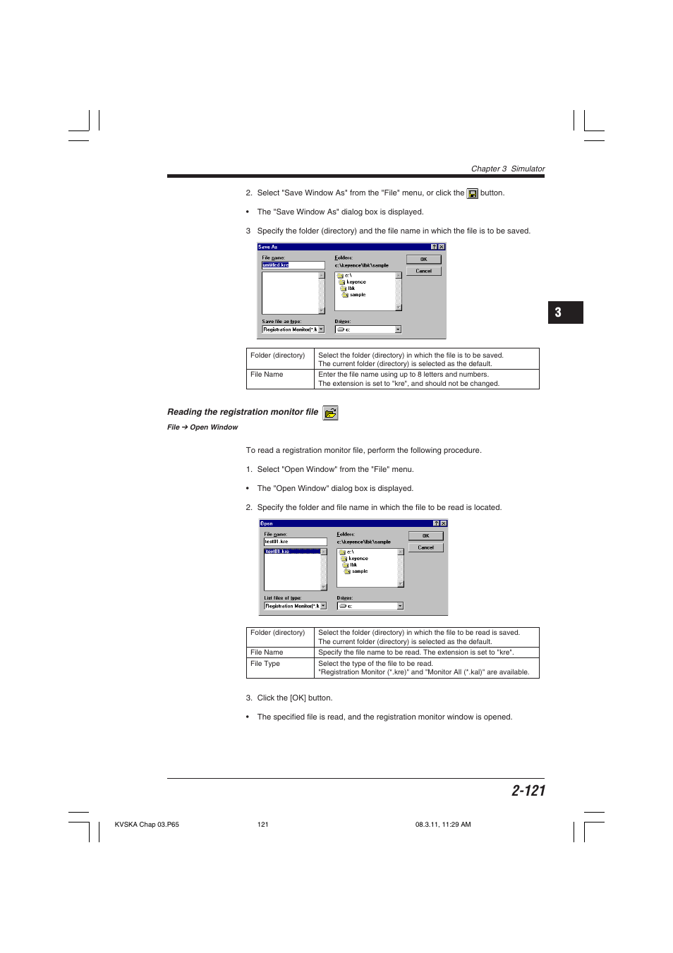 Reading the registration monitor file | KEYENCE KV Series User Manual | Page 145 / 240
