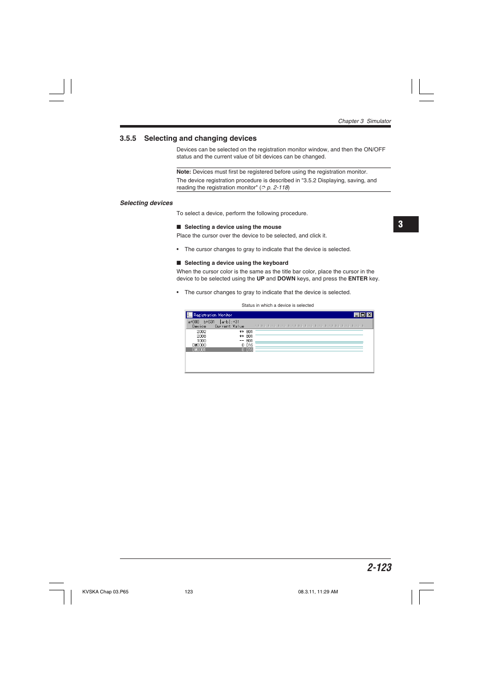 5 selecting and changing devices, Selecting devices | KEYENCE KV Series User Manual | Page 147 / 240