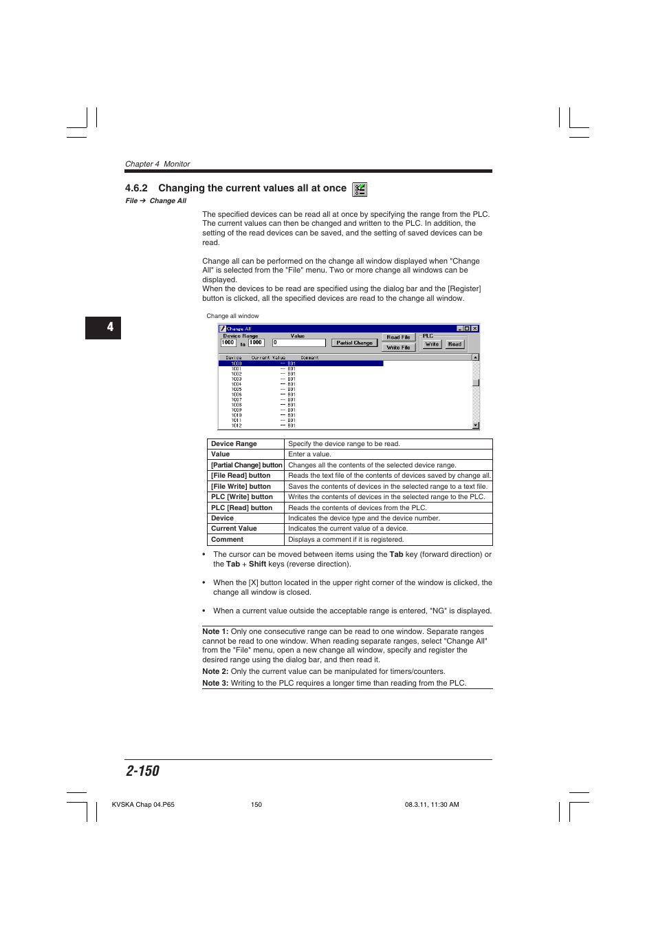 2 changing the current values all at once | KEYENCE KV Series User Manual | Page 174 / 240