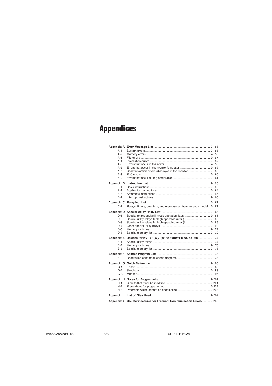 Appendices | KEYENCE KV Series User Manual | Page 179 / 240