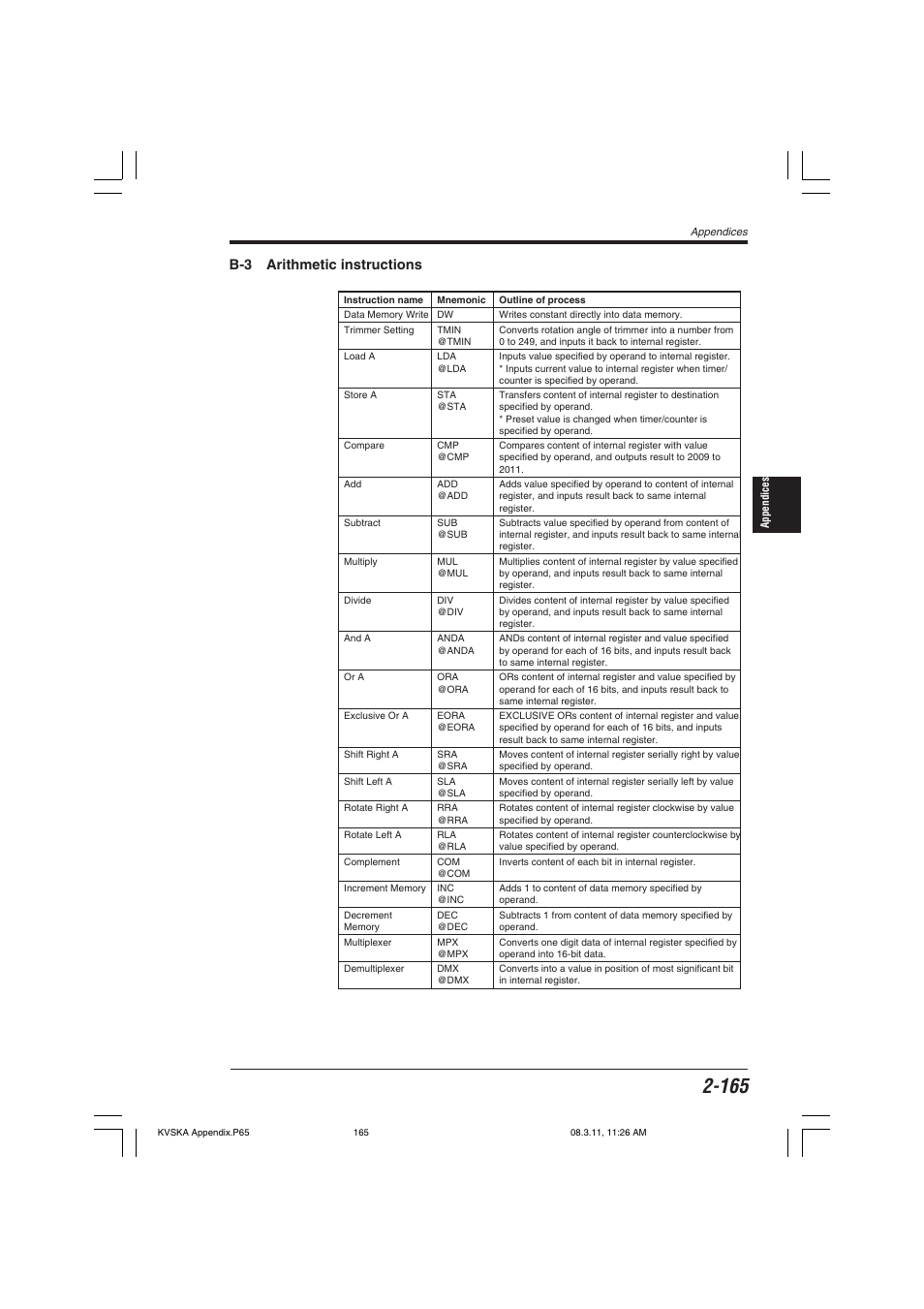 B-3 arithmetic instructions | KEYENCE KV Series User Manual | Page 189 / 240