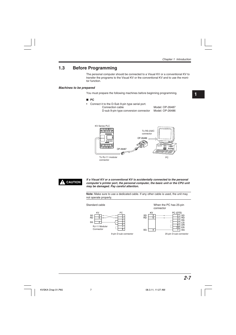 3 before programming, Machines to be prepared | KEYENCE KV Series User Manual | Page 31 / 240