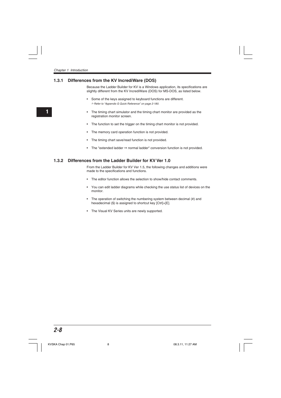 1 differences from the kv incrediware (dos) | KEYENCE KV Series User Manual | Page 32 / 240