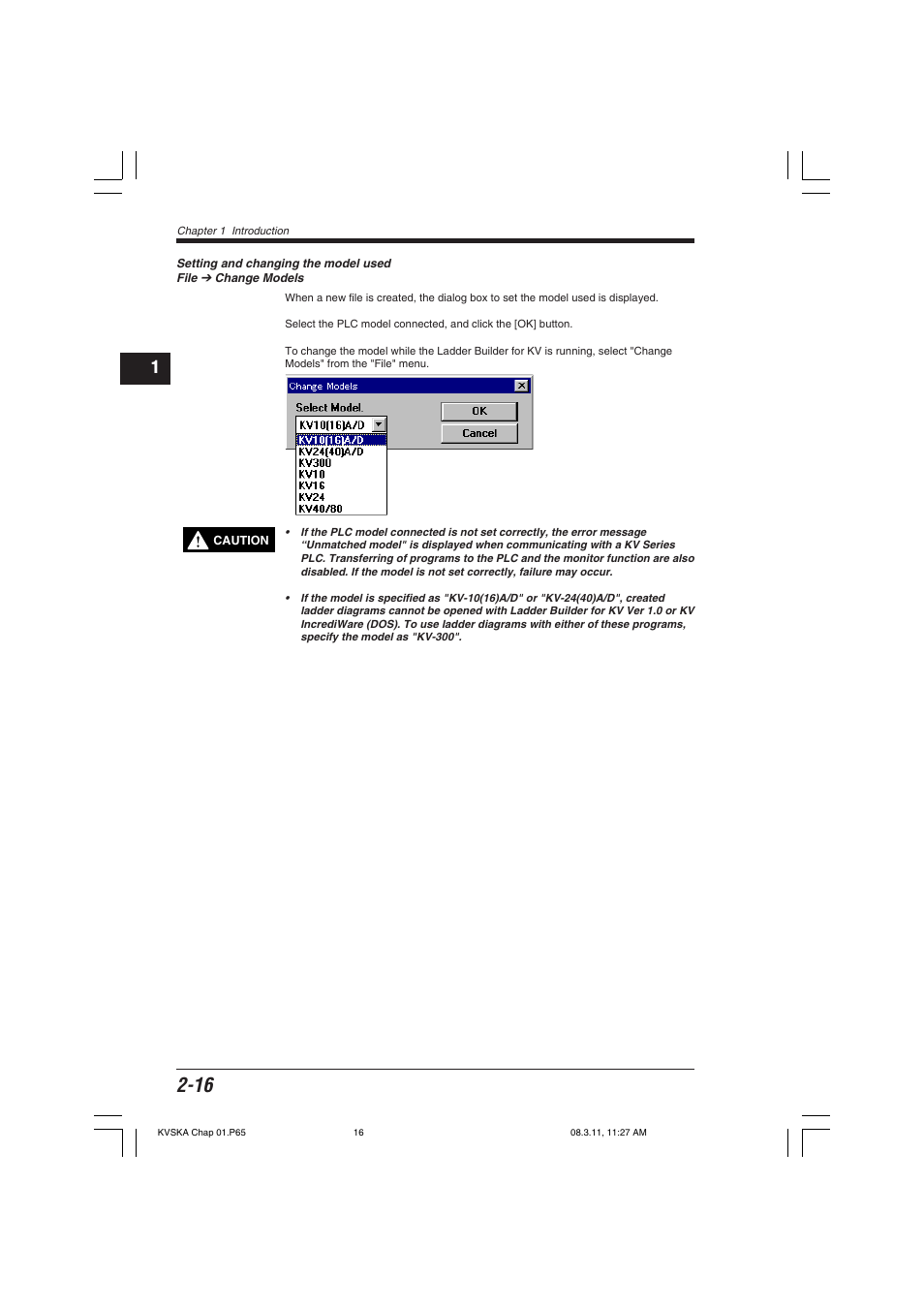 Setting and changing the model used | KEYENCE KV Series User Manual | Page 40 / 240